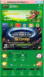 7777SK platform is a mobile-focused online casino application