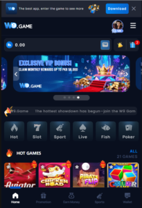 interface of w9 game.