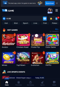 game interface of w9