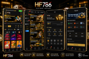 HF786 Game deposit screen with payment methods and recharge options.